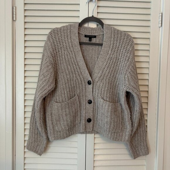 Banana Republic Factory women's Textured Pocket Cardigan sweater small grey - Picture 2 of 9